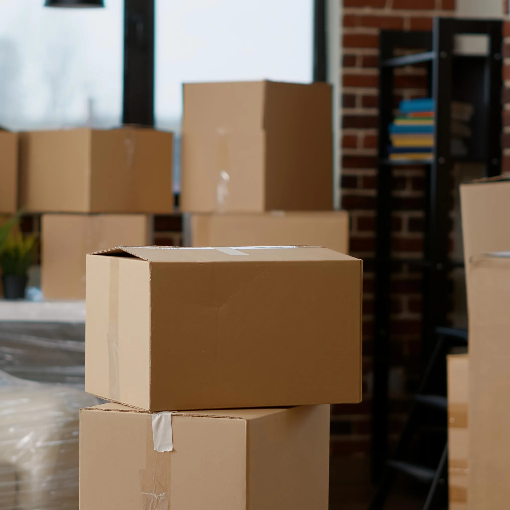 Boxes for an office move in Portland, OR