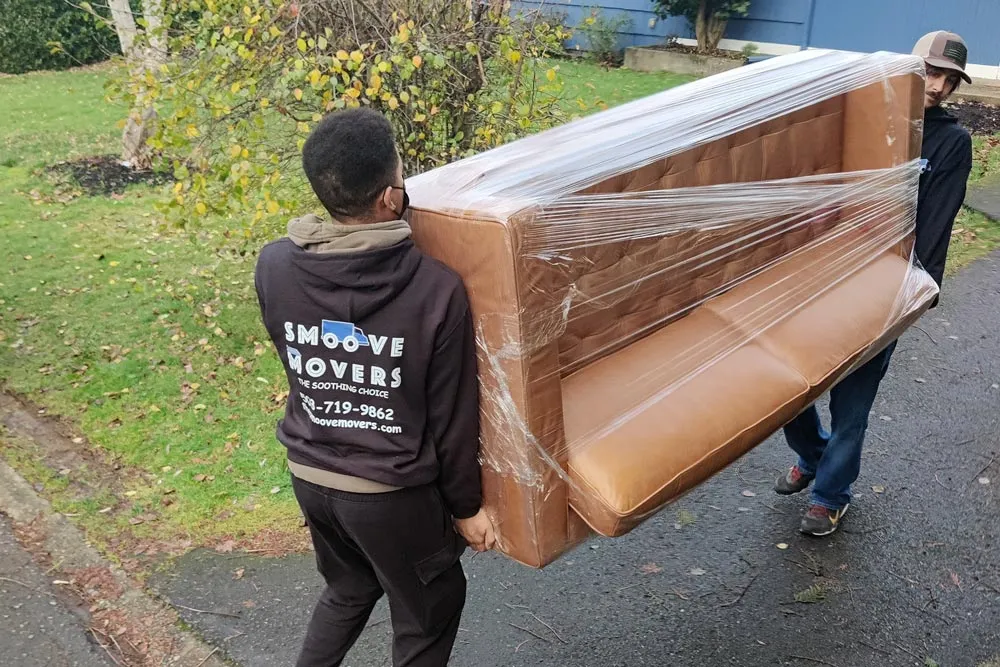 Moving sofa for unpacking service in Portland, OR