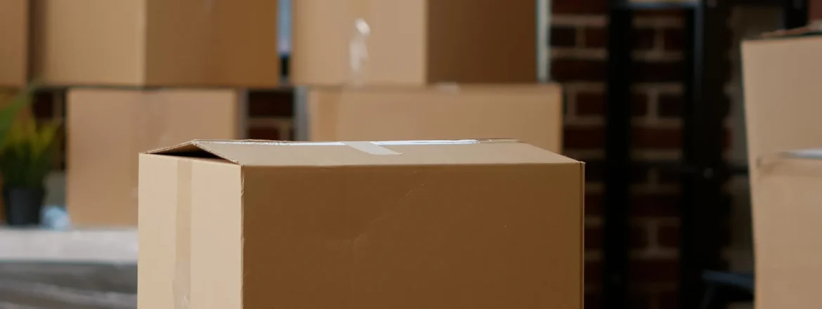 Boxes for an office move in Portland, OR